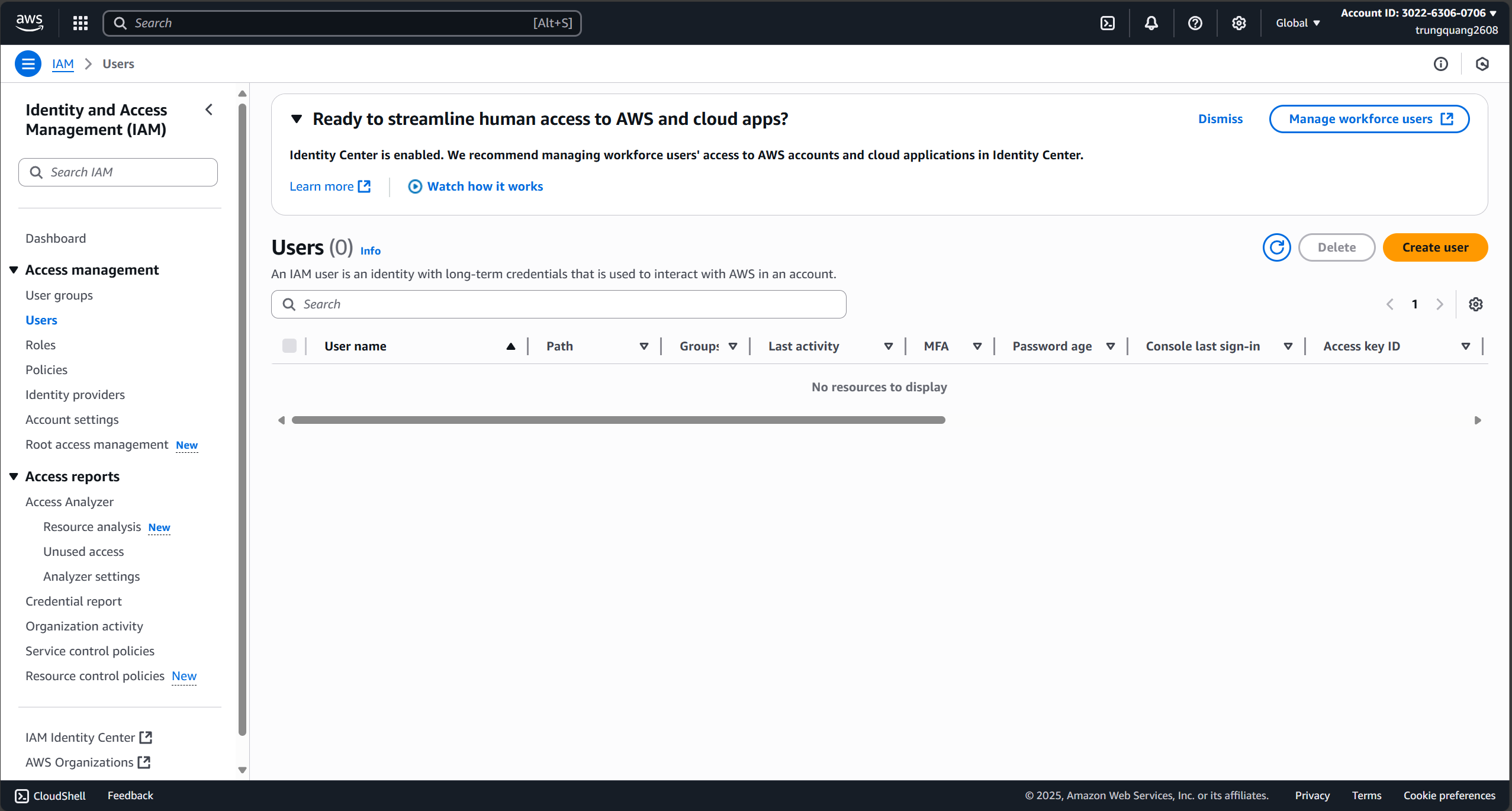 Create user