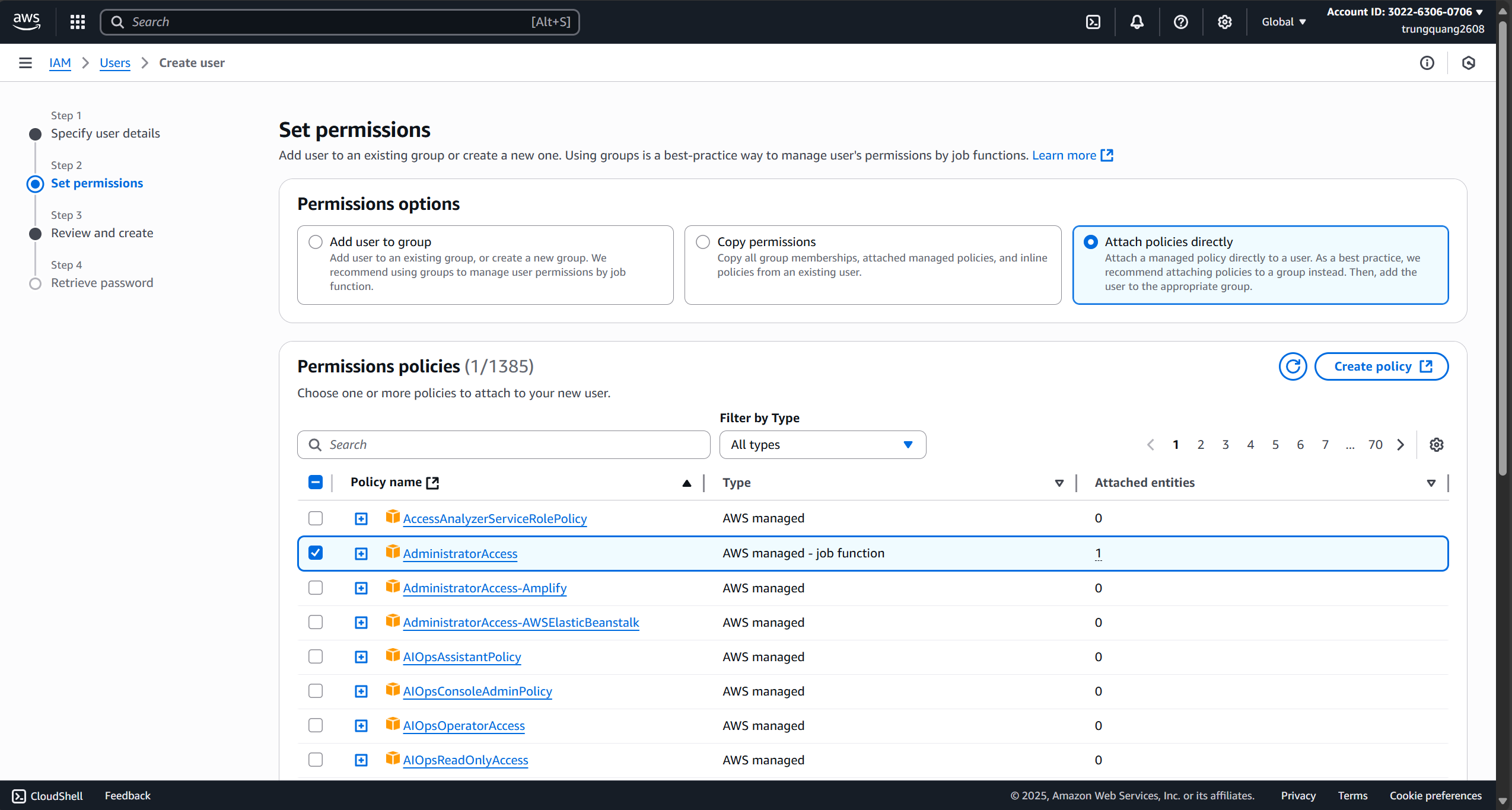 Set permissions