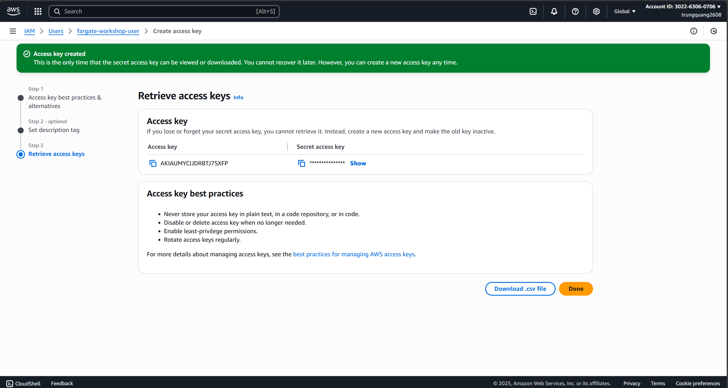 Download credentials
