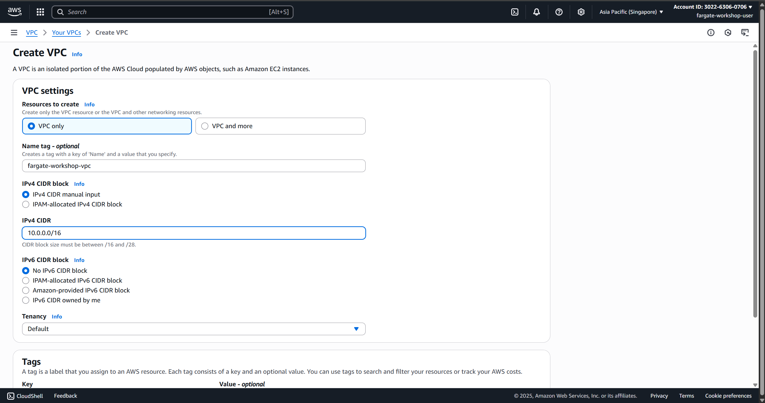 Create VPC