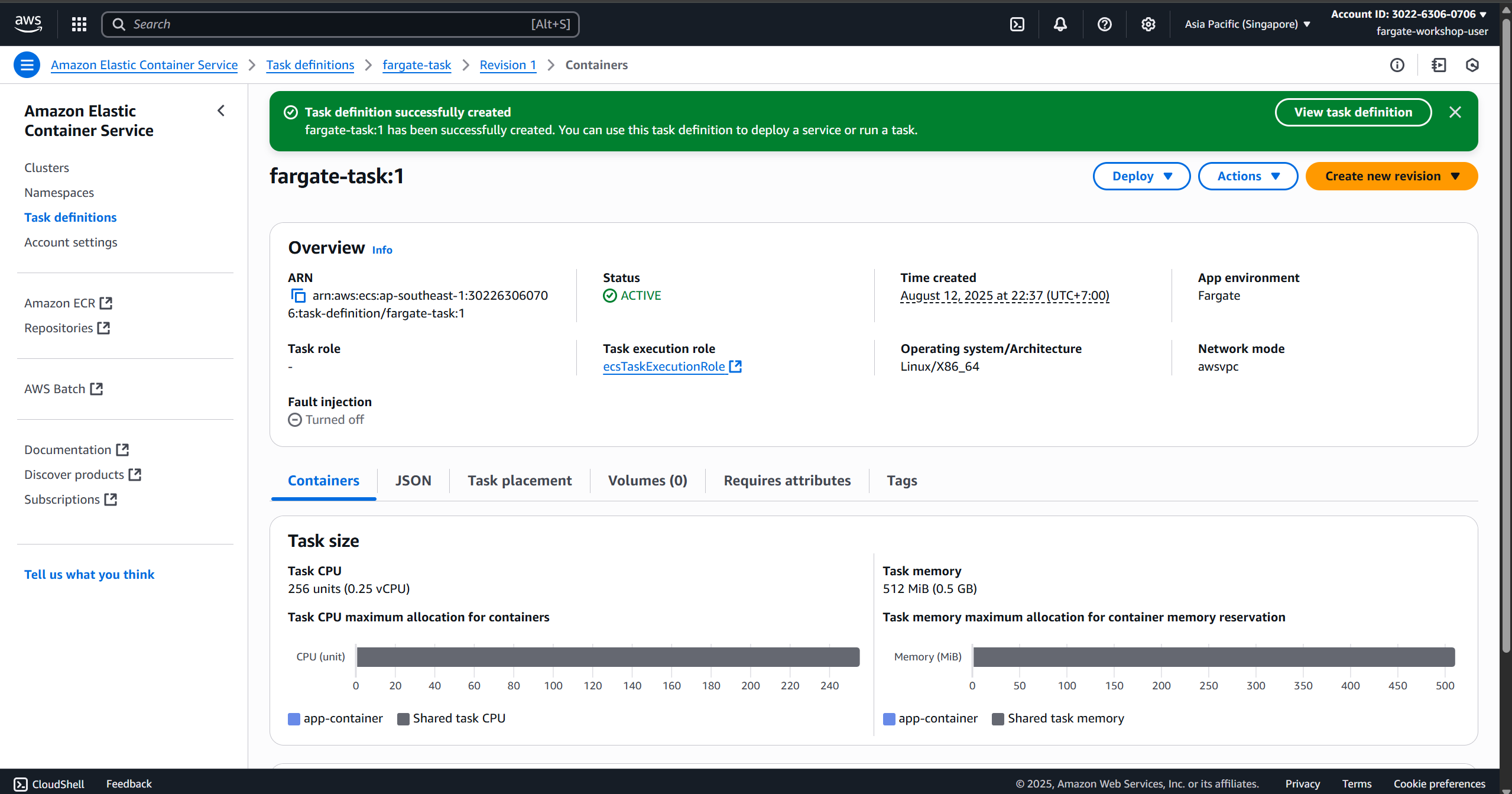 Create Task Definition